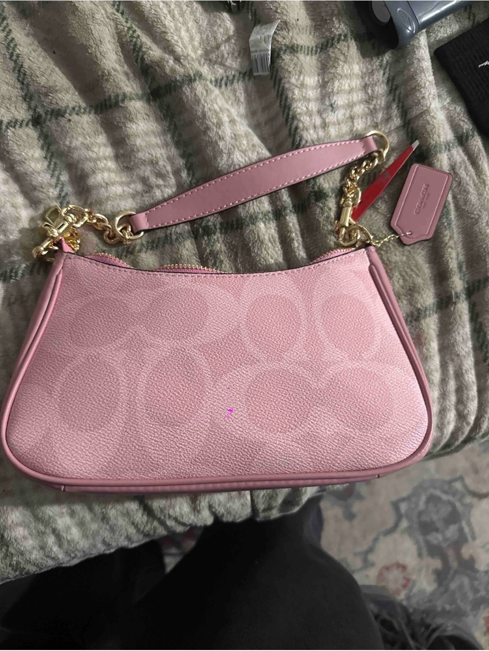 Coach Light Pink Signature Wristlet with Gold Hardware - Picture 3 of 3